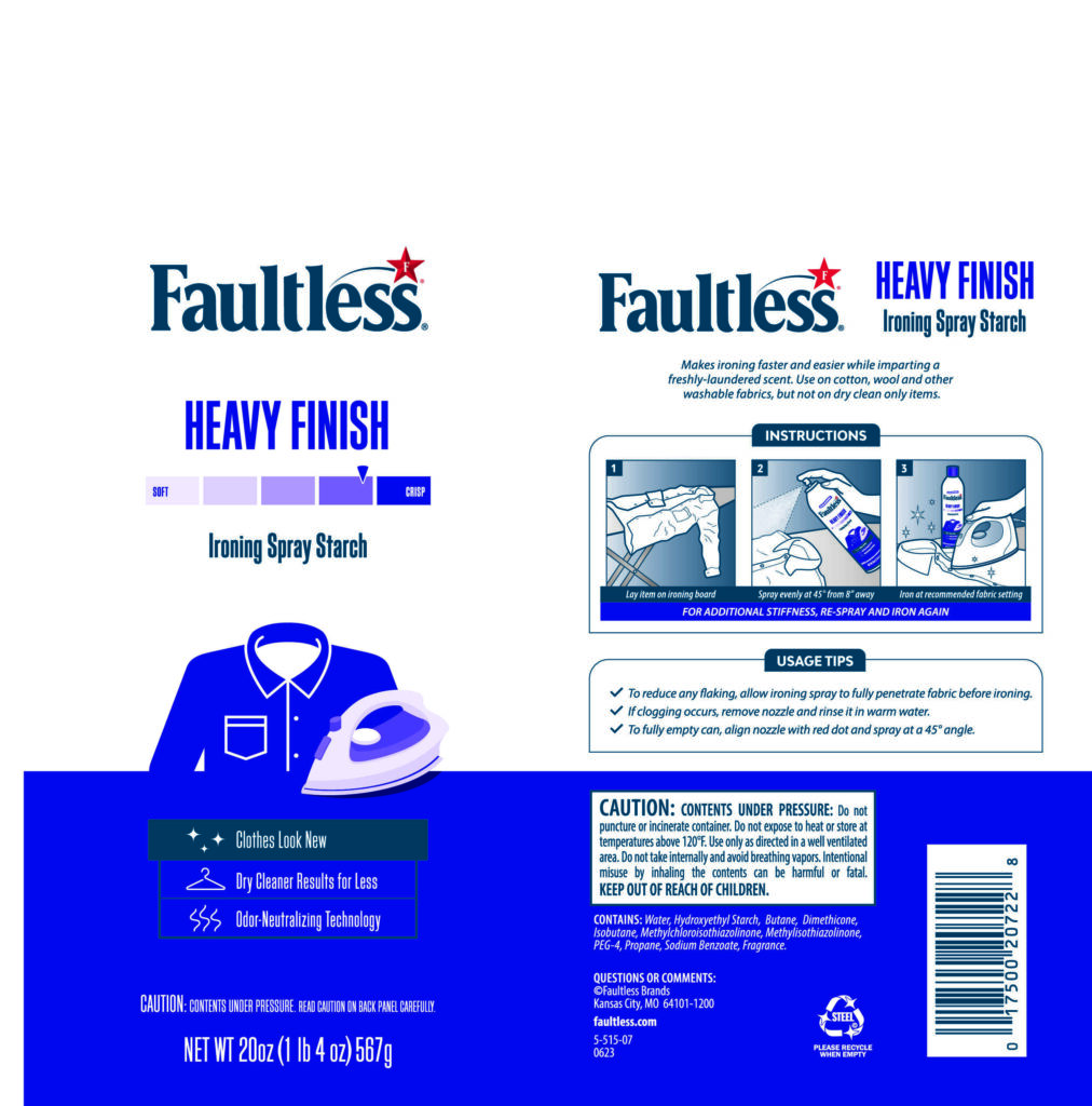 Faultless Lemon Fresh Scent Heavy Duty Starch Spray - Shop Starch at H-E-B