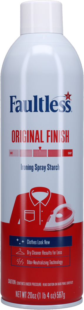 Choose Faultless Heavy Finish Starch or Sizing Ironing Spray FREE