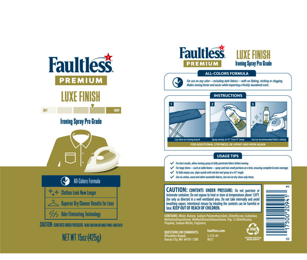 Faultless Premium Luxe Ironing Spray Starch 15oz – Faultless Brands